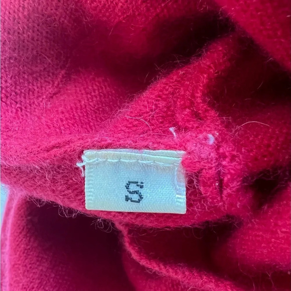 Who is Who Cashmere Red Mock Neck Sweater Size S Apres Ski Cabincore Cozy - Picture 11 of 11